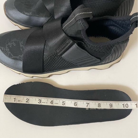 Sorel Kinetic Sneakers Women Size 9.5 Slip On Platform Black Tan Casual Comfy - Picture 6 of 13